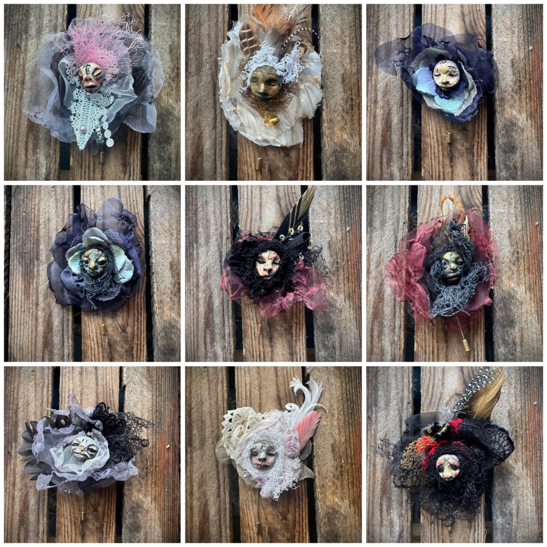 Talisman broaches available in my sh0p 🩶🧡🤍🖤
.
.
.
.
.
#talisman #wearableart #flotsam_fables