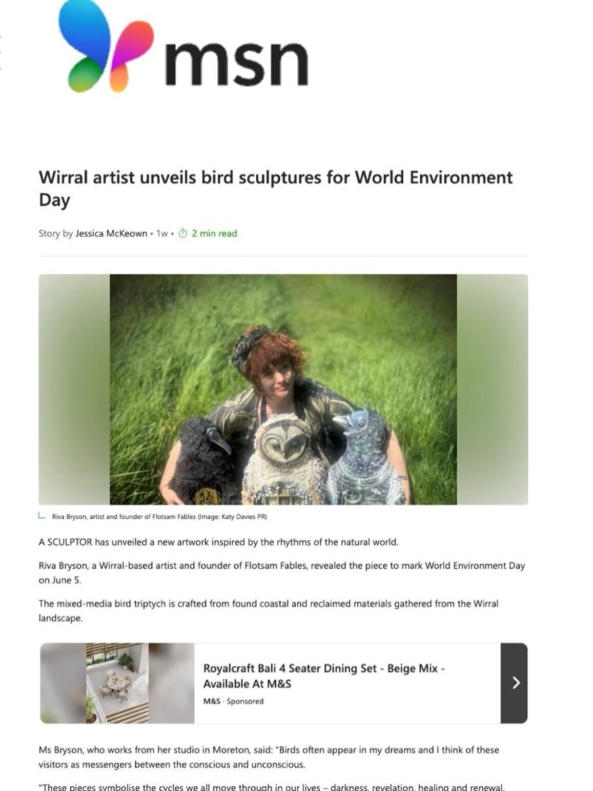 I’m absolutely thrilled to have been featured by @msn recently for World Environment Day 🥰🌱🍃😍
.
.
.
.
.
#msn #flotsam_fables #flotsam_fables_art